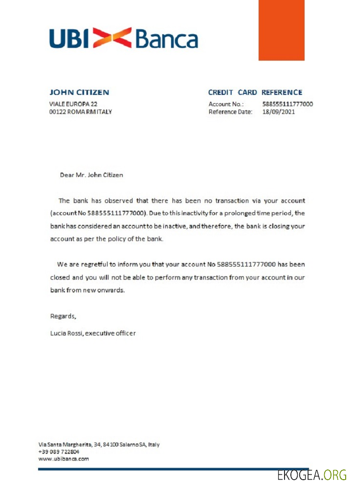 Référence Italie , Ubi Banca , closure